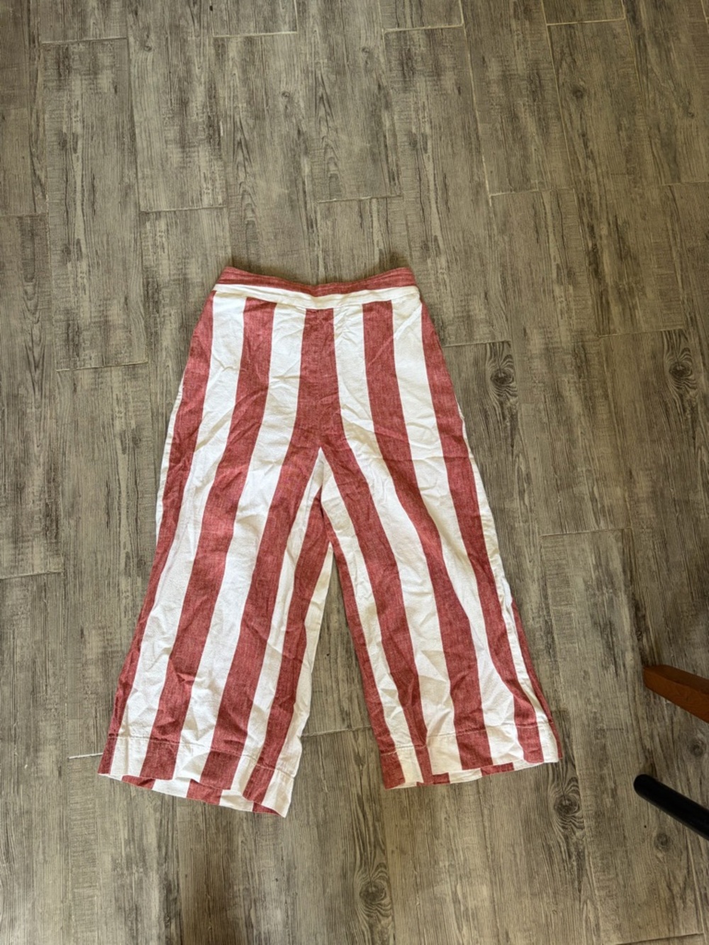 Madewell White and Rose Striped Pants